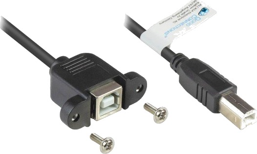 Alcasa 2511-03Eb 0,3 M Usb B Usb B Usb 2.0 0,48 Gbit/S Sort