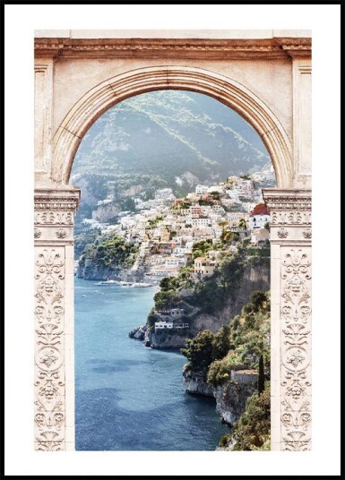 Coastal View Through an Archway Plakat Plakat / 100x150cm