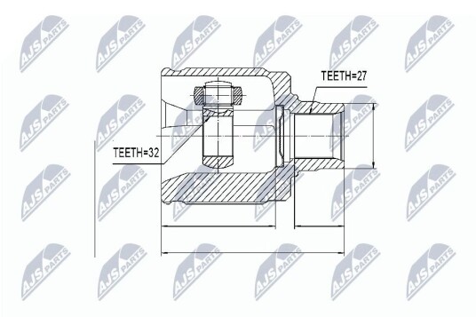 Nty Drivknute drivaksel NTY NPW HD 019 Nty Drivknute drivaksel NTY NPW HD 019