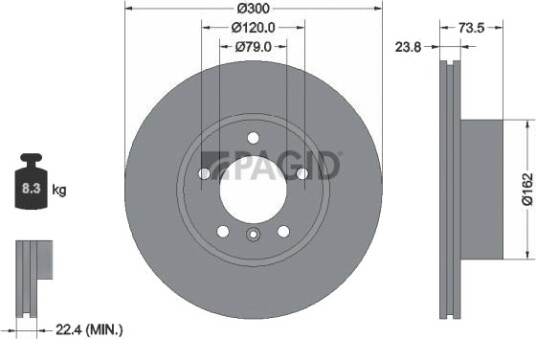 PAGID 54377NHC Bremseskive