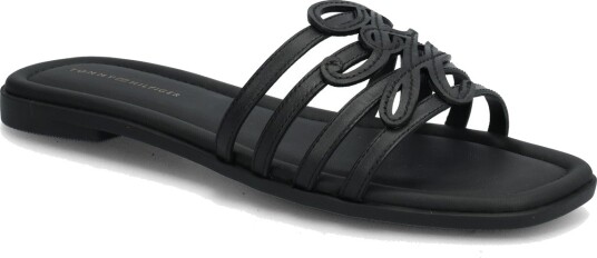 Tommy Hilfiger Th Script Flat Mule Lth Black 41 Tommy Hilfiger Th Script Flat Mule Lth Black 41
