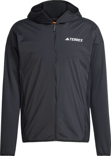 Adidas Men"s Terrex Xperior Climawarm+ Wind Light Fleece Hooded Jacket Black XL