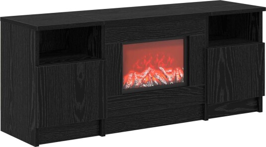 vidaXL Elektrisk peis Svart eik 98 x 28,5 x 40,5 cm Konstruert tre