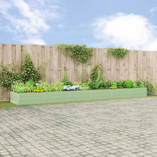 vidaXL Plantekassed Pastellgrønn 580 x 100 x 45 cm Galvanisert stål vidaXL Plantekassed Pastellgrønn 580 x 100 x 45 cm Galvanisert stål