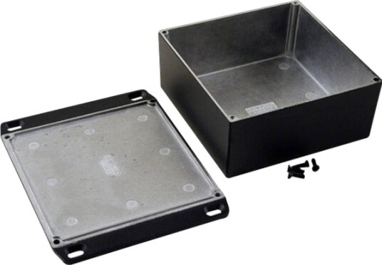 Hammond Electronics 1590KKFLBK 125 × 125 × 56 mm Aluminium Sort Kabinett