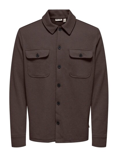 ONLY & SONS Onsnewkodyl Overshirt Sweat Noos Brown M ONLY & SONS Onsnewkodyl Overshirt Sweat Noos Brown M