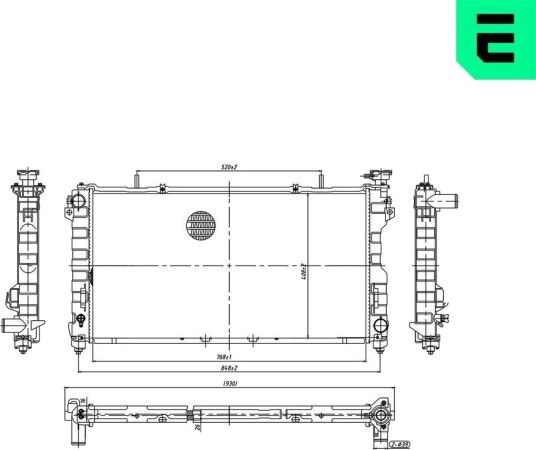 ERA 673564 Radiator motorkjøling ERA 673564 Radiator motorkjøling