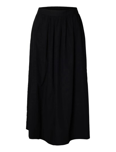 Selected Slwblair Hw Ankle Slit Skirt Noos - Black - 42