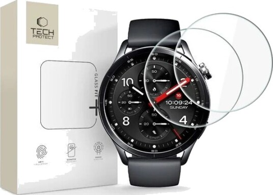 Tech-Protect Glass Fit+ 2-Pack Tempered Glass for Xiaomi Watch S5 46mm
