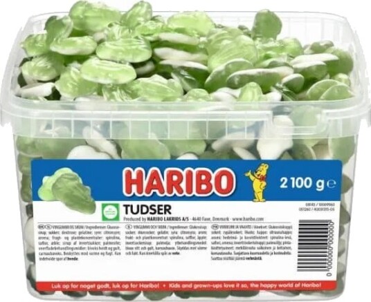 Haribo Tudser 2,1 kg i plastbøtte