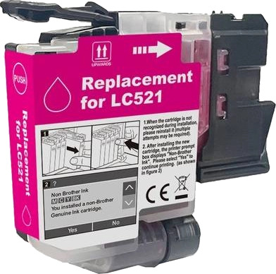 TB Blekkpatron LC-521M Magenta (500 sider), erstatter Brother LC521M