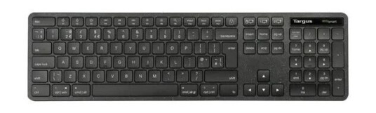 Targus EcoSmart Trådløst Full Size QWERTY Tastatur Nordisk Sort med Antimikrobiell Beskyttelse