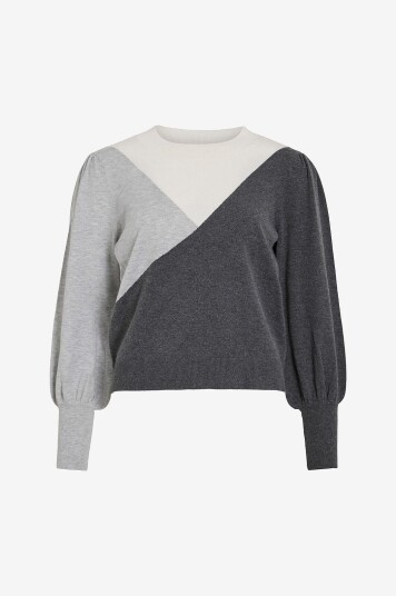 Vila Pullover viKerry O neck L/S Knit Top Grå