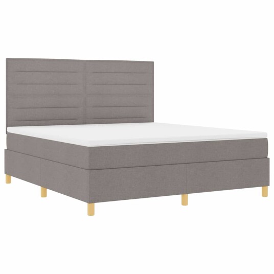 Sengebunnseng med madrass Taupe Super King Stoff