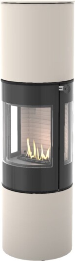 Viva L 160 sand frittstående biopeis med sideglass og glassdør Viva L 160 sand frittstående biopeis med sideglass og glassdør