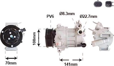 AC-kompressor VAN WEZEL 1801K733