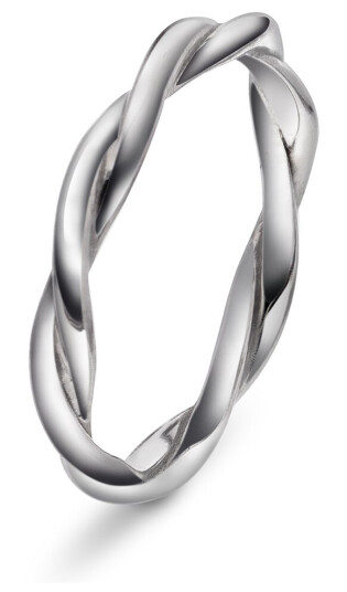 Pan Jewelry Drops, Ring i 585 hvitt gull, størrelse 56