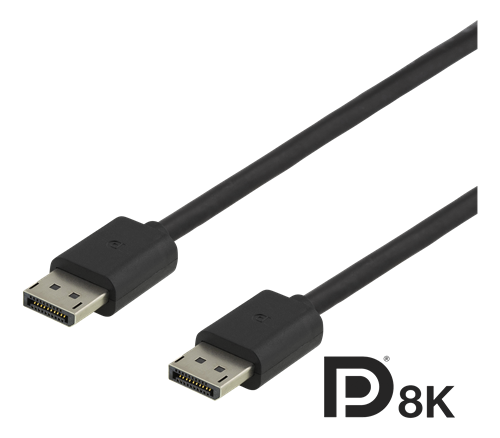 Deltaco DisplayPort 1.4 Kabel 8K 1m Svart
