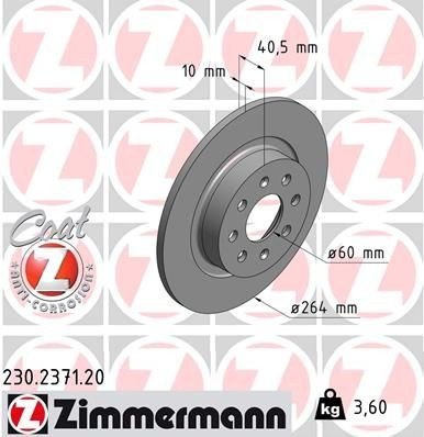 Bremseskive ZIMMERMANN 230.2371.20