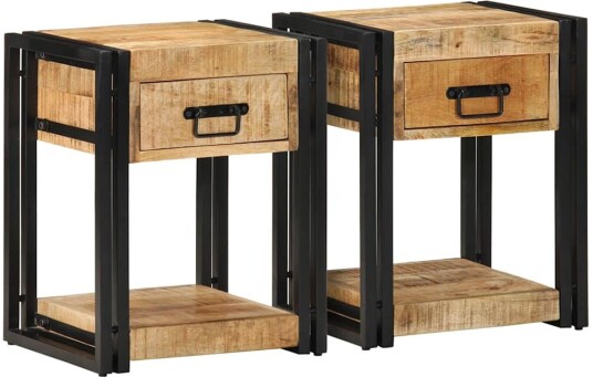 Nattskap 2 stk 40x35x50 cm grovt heltre mangotre