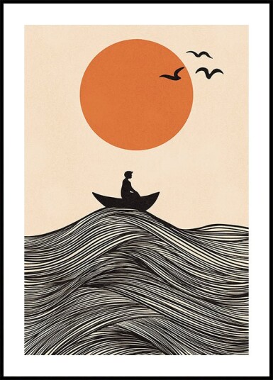 Boat and Sun Plakat Plakat / 100x150cm Boat and Sun Plakat Plakat / 100x150cm