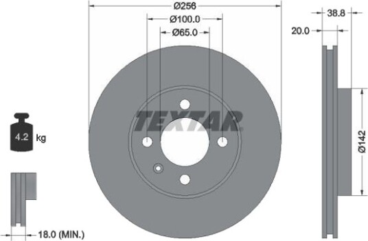 TEXTAR 92036800 Bremseskive