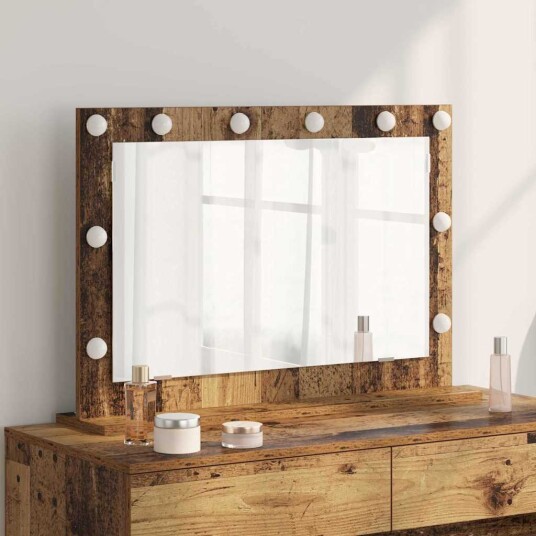  Speilskap Gammel tre Solid Gjenbrukt og Glass 80 x 55 18 cm