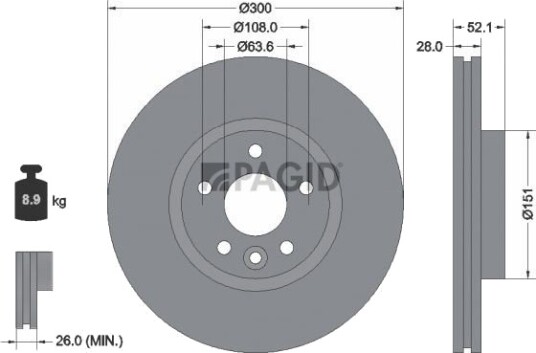 PAGID 54969NHC Bremseskive