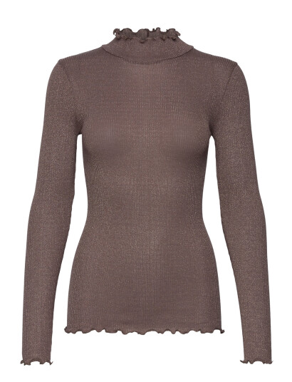 Rosemunde Rwboston Lurex Ls T-Neck T-Shirt - Brown - XL Rosemunde Rwboston Lurex Ls T-Neck T-Shirt - Brown - XL