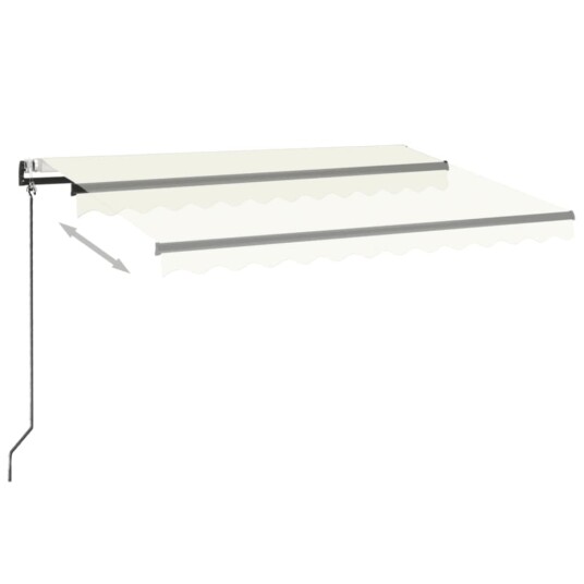 vidaXL Automatisk markise med LED og vindsensor 350x250 cm kremhvit