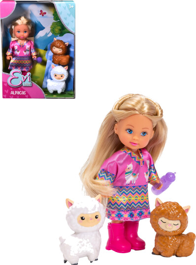 Evi Love Dukke Med Alpakkaer 12 cm