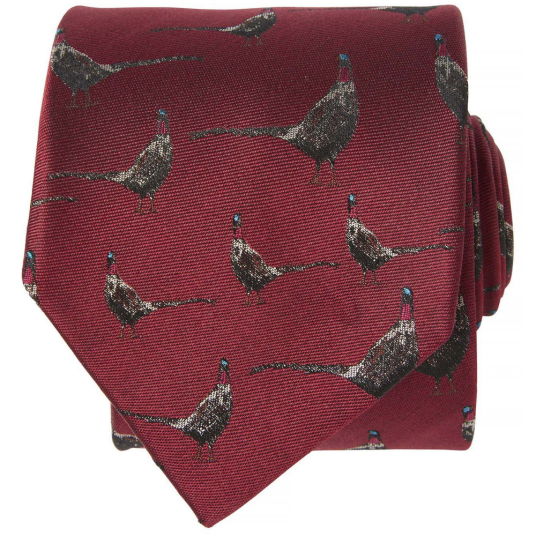 Chevalier Dixter Silk Tie Fox Red Pheasant Fox Red Pheasant one_size Chevalier Dixter Silk Tie Fox Red Pheasant Fox Red Pheasant one_size