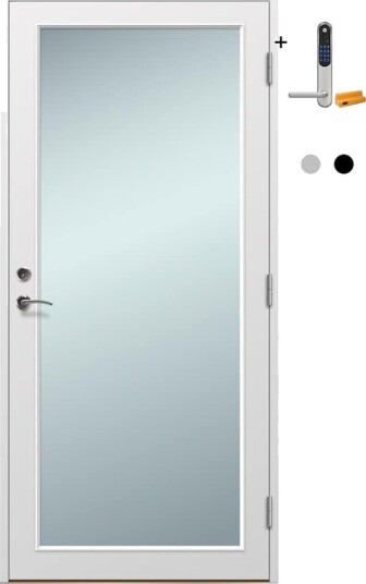 Ytterdør Tundøren Tun 307 Hvit med Yale Doorman Classic Home