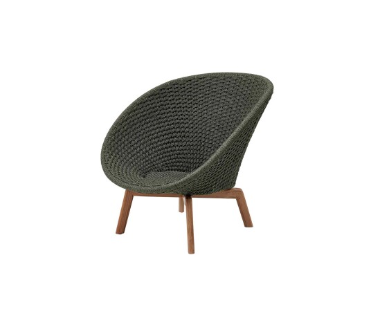 Cane-line Peacock loungefåtölj m/teak ben Grønn