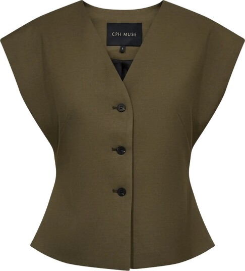 Copenhagen Muse Cmtenna Waistcoat IVY GREEN MELANGE M Copenhagen Muse Cmtenna Waistcoat IVY GREEN MELANGE M