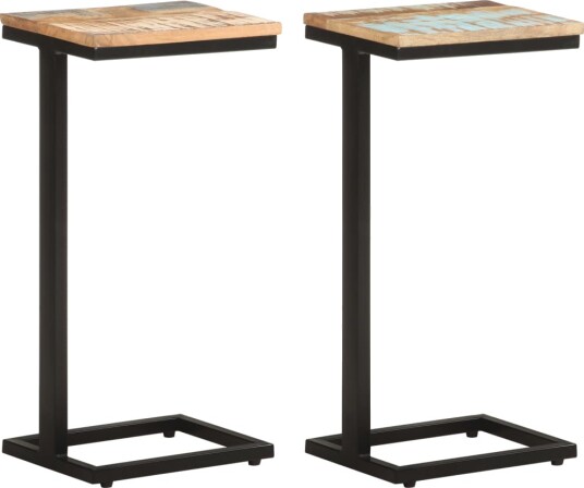 Sidebord 2 stk 31,5x24,5x64,5 cm gjenvunnet heltre 321972