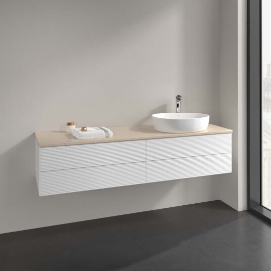 Villeroy & Boch Antao Servantskap med 4 skuffer 160x50x36 cm m/lys Hvit Matt/Crème Villeroy & Boch Antao Servantskap med 4 skuffer 160x50x36 cm m/lys Hvit Matt/Crème