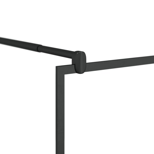 Dusjvegg med klart ESG-glass klart 100x195 cm svart