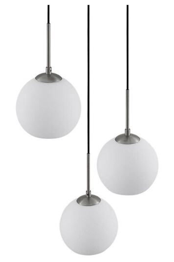 Lindby Jurian pendellampe opal nikkel 3 lyskilder
