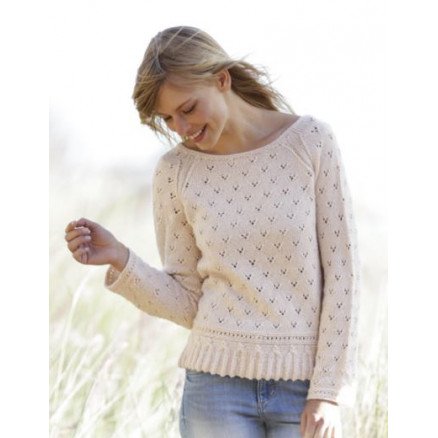 Vintage Charmer by DROPS Design Genser med fletter Strikkeoppskrift str XS XXXL