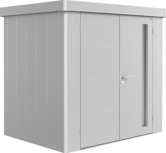 BIOHORT REDSKAPSBOD NEO 1B DOBBELDØR SØLV METALLIC