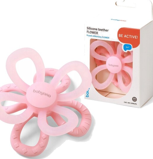 BabyOno 159601 Silikon Bitering Blomst Rosa