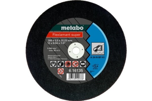 Metabo 616136000, Kutteskive, Flatt Senter, Stål, Alle Merker, 30 Cm, Sort Metabo 616136000, Kutteskive, Flatt Senter, Stål, Alle Merker, 30 Cm, Sort