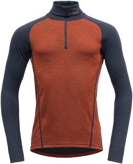 Devold Duo Active Merino 205 Zip Neck Herre B/Brick/Ink S Devold Duo Active Merino 205 Zip Neck Herre B/Brick/Ink S
