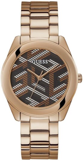 Guess Dameklokke GW0607L3 Cubed Flerfarget/Rose gulltonet stål Ø40