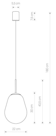 Euluna Pærehengelampe av glass messing/klar høyde 30 cm