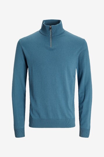 Jack & Jones Genser jjeEmil Knit Half Zip Blå Jack & Jones Genser jjeEmil Knit Half Zip Blå
