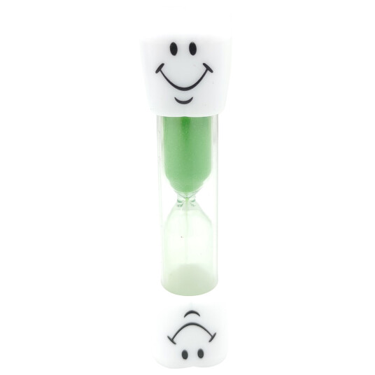 Timeglass 3 minutter Smiley  GRØNN