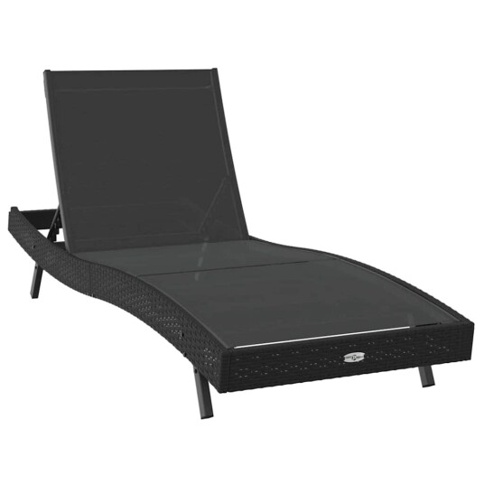 vidaXL Solerseng med bord 2 pcs Svart 40 x 40 x 40.5 cm polyrotting vidaXL Solerseng med bord 2 pcs Svart 40 x 40 x 40.5 cm polyrotting