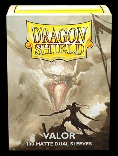 Matte Dual Valor Standard Size (100) Kortlommer, Dragon Shield - Kortspill fra Outland